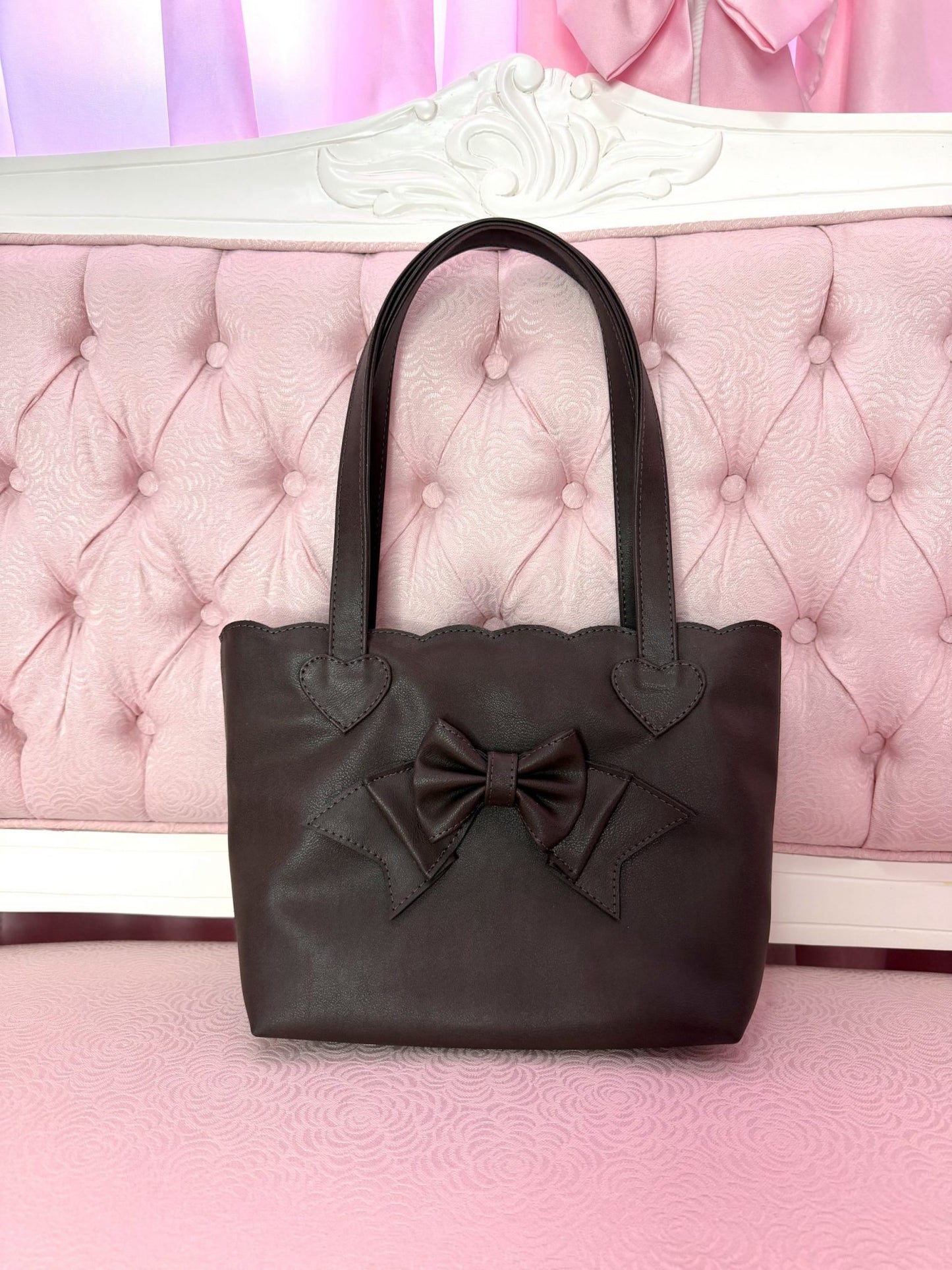 Essential Frilly Bag - Medium Size - Dark Chocolate