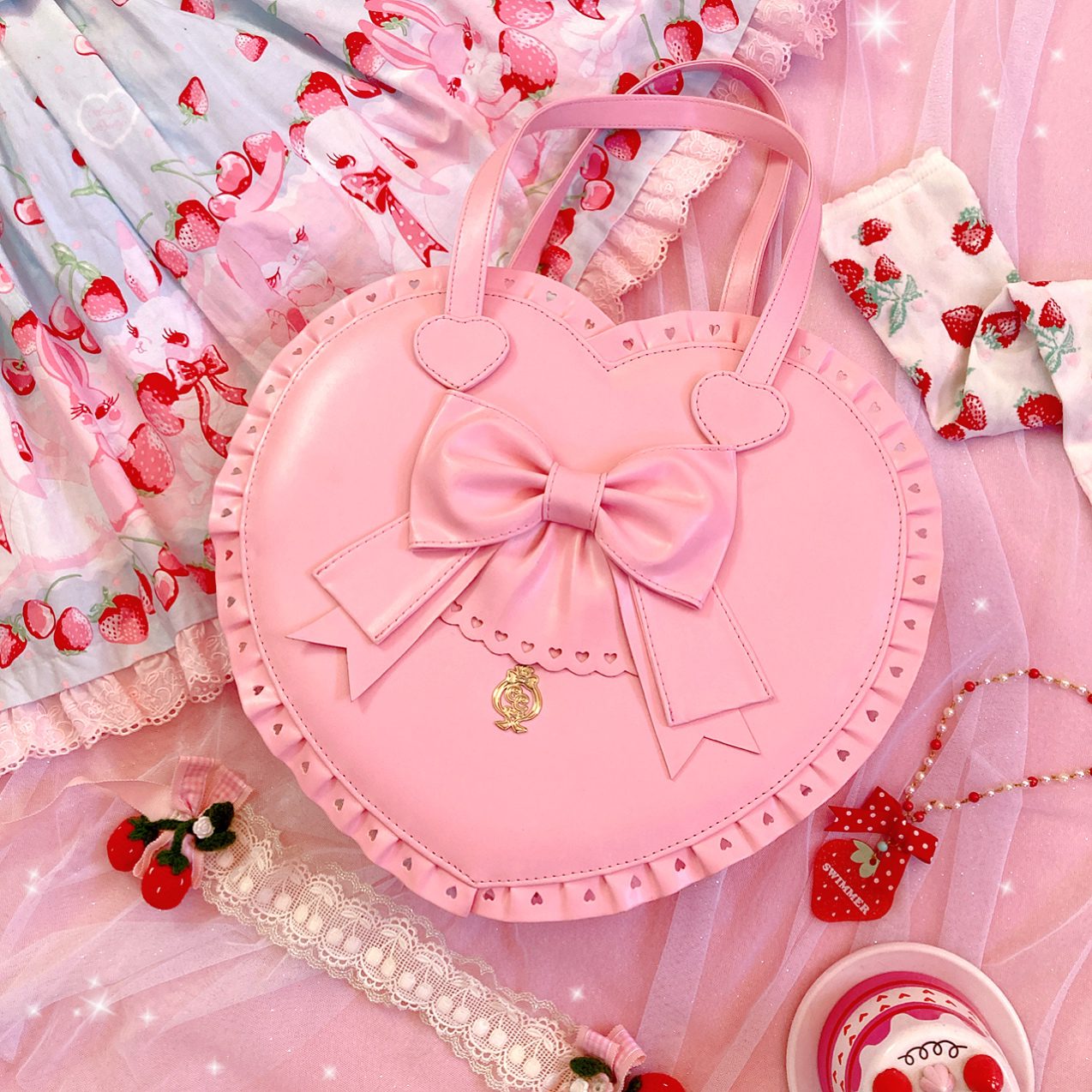 Bubble Heart Bag - Light Pink