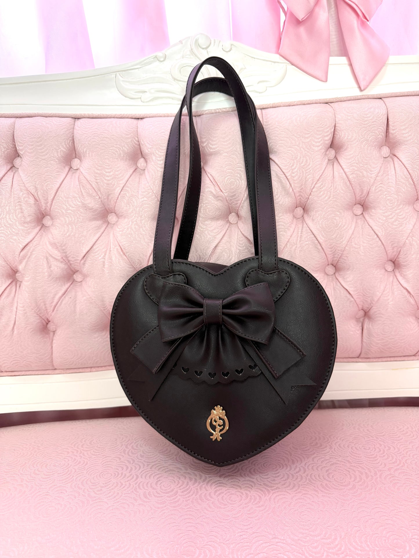 Everyday Bubble Heart Handbag - Dark Choco