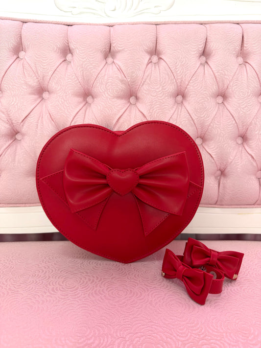 Mahou Heart Bag + bracelets - Red