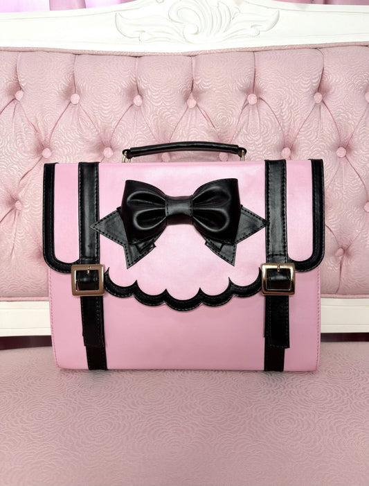 [B GRADE] Frilly Academy 3way Bag - Pink with Black