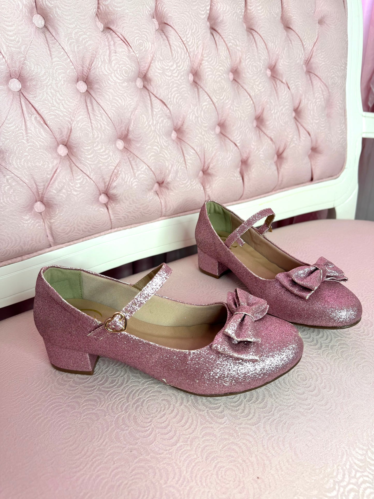 [37BR] [B GRADE] Crystal Twinkle low heel - Pink Glitter