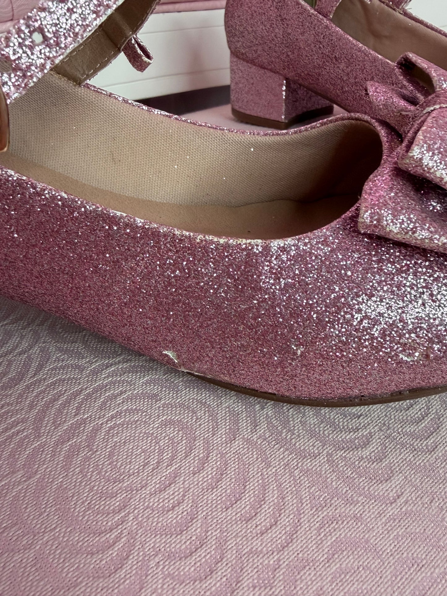 [37BR] [B GRADE] Crystal Twinkle low heel - Pink Glitter