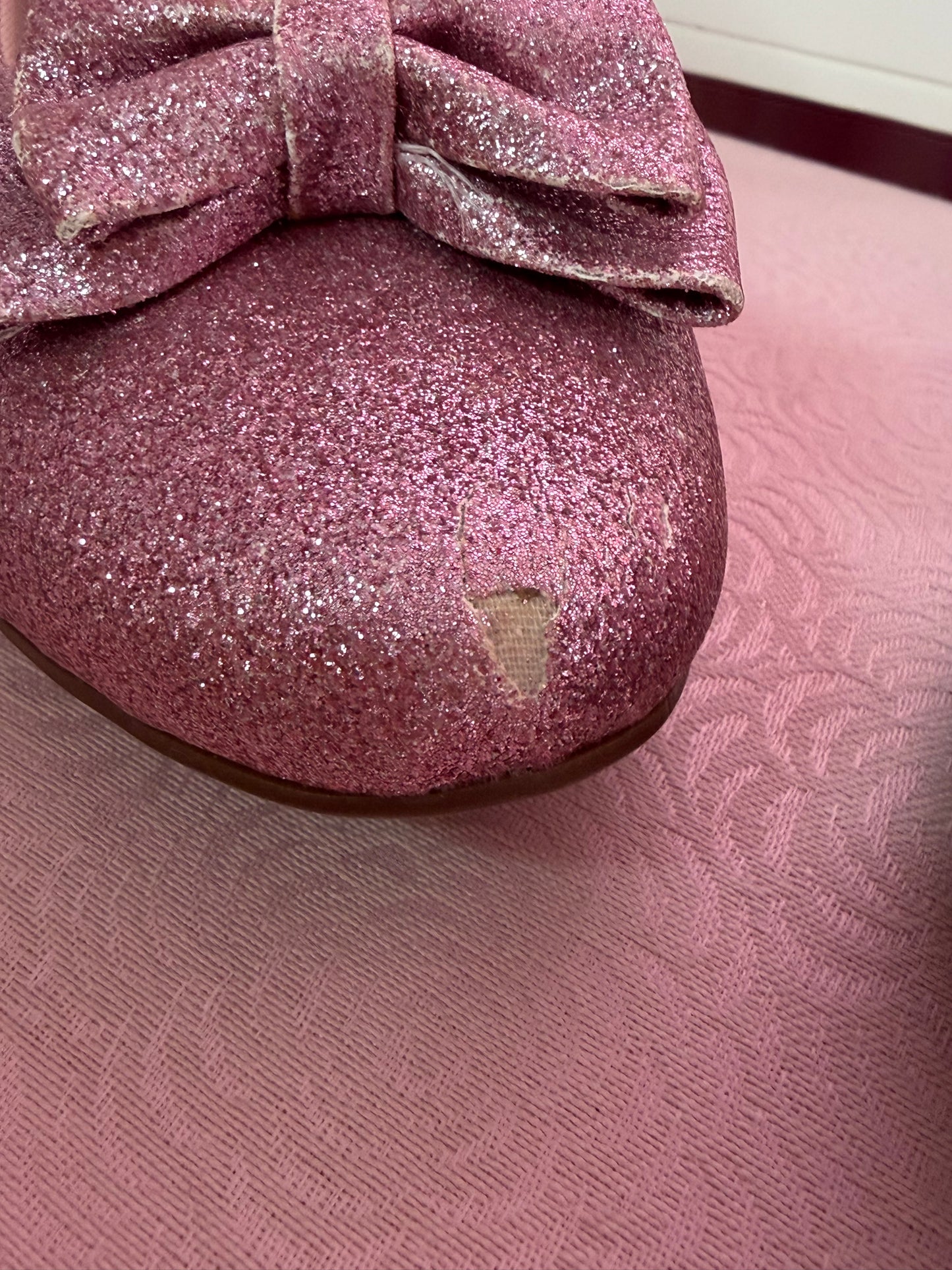 [37BR] [B GRADE] Crystal Twinkle low heel - Pink Glitter