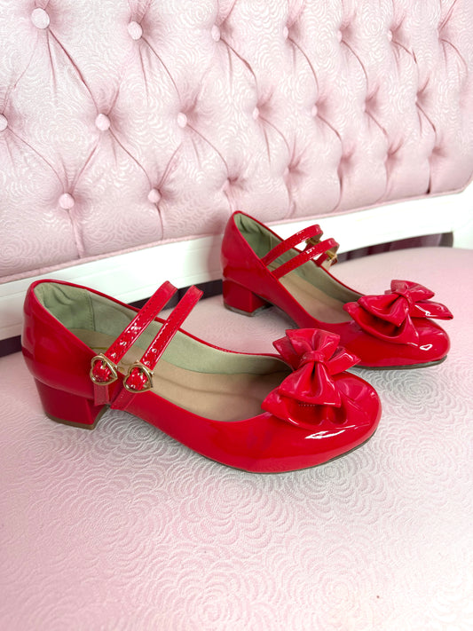 [37BR] [B GRADE] Mahou Bow Shoes - Shiny Red