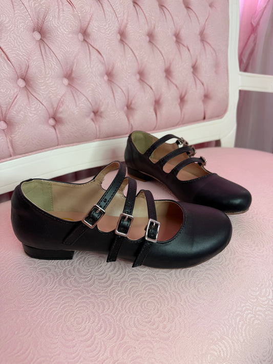[38BR] Triple Royal Classic Flats - Black