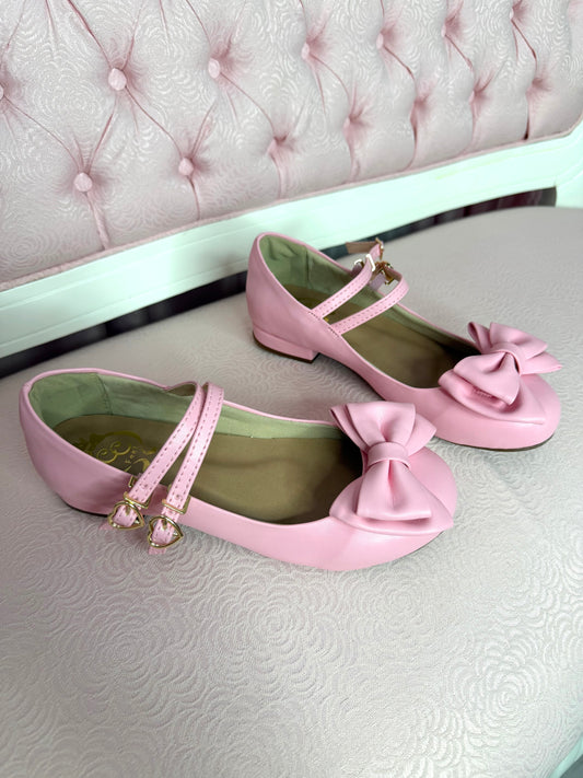 [36BR] Mahou Bow Flats - Light Pink