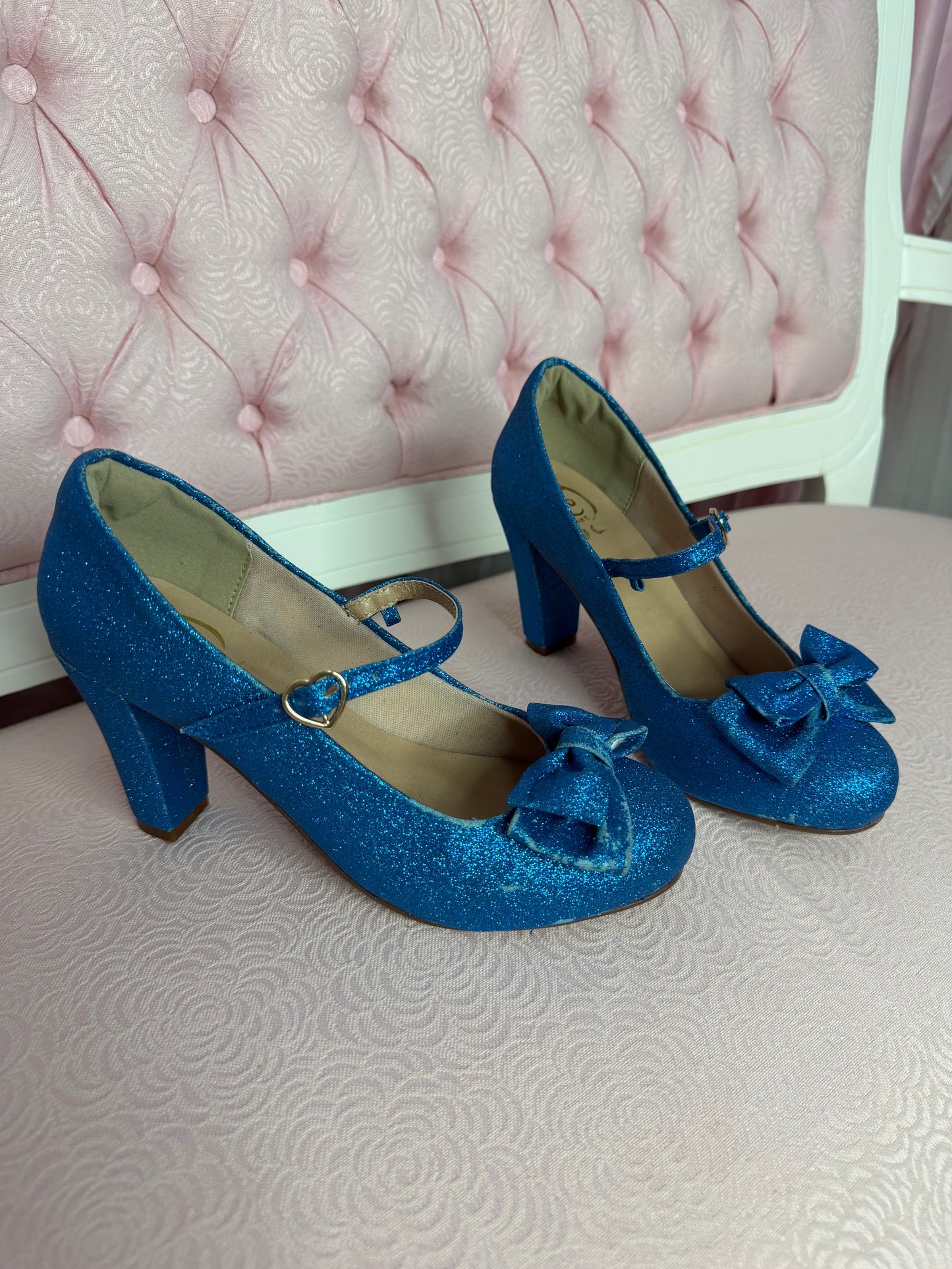 [36BR] [B GRADE] Crystal Twinkle Ball Shoes - Royal Blue Glitter