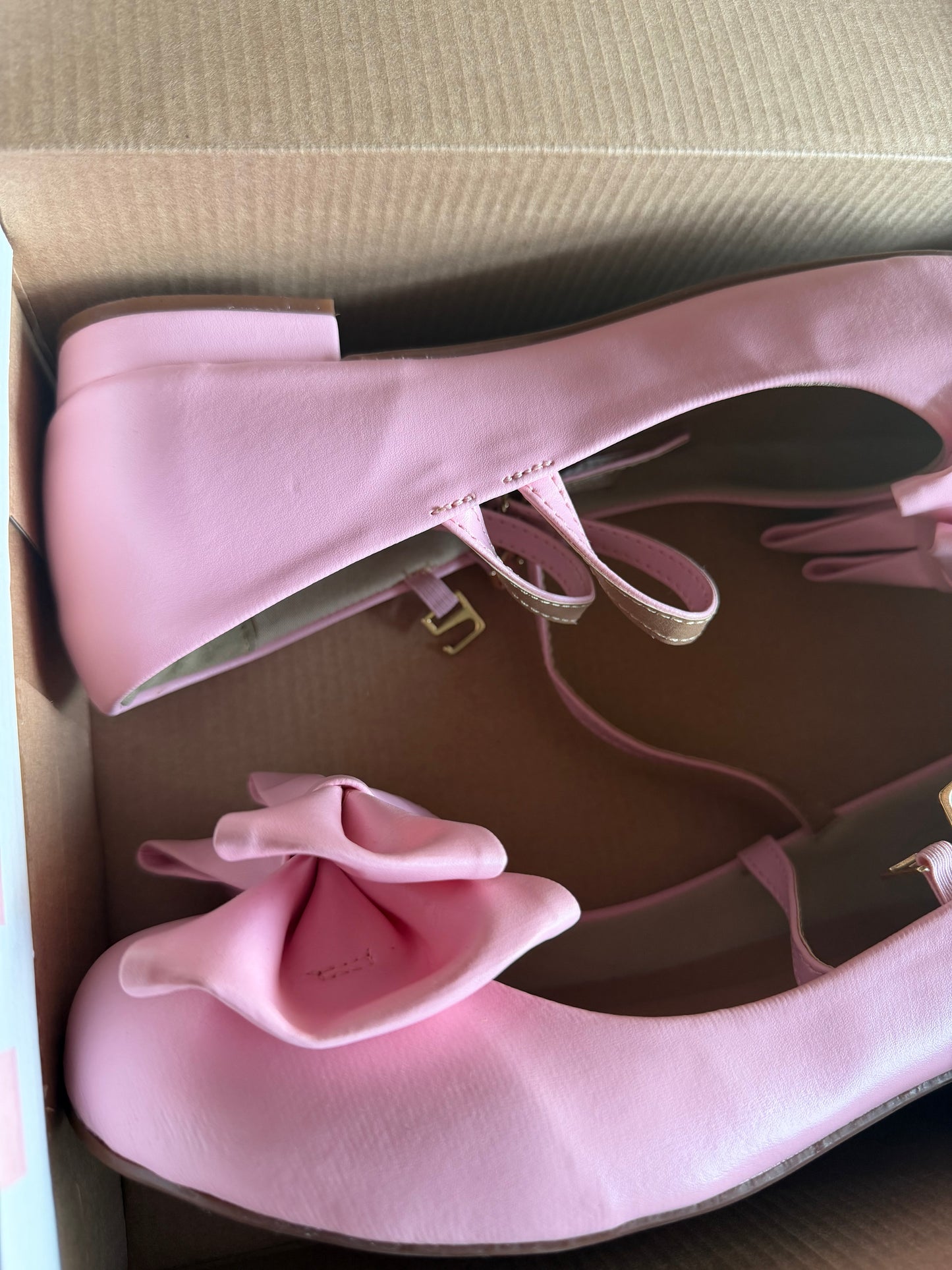 [40BR] [B GRADE]  Mahou Bow Flats- Light Pink