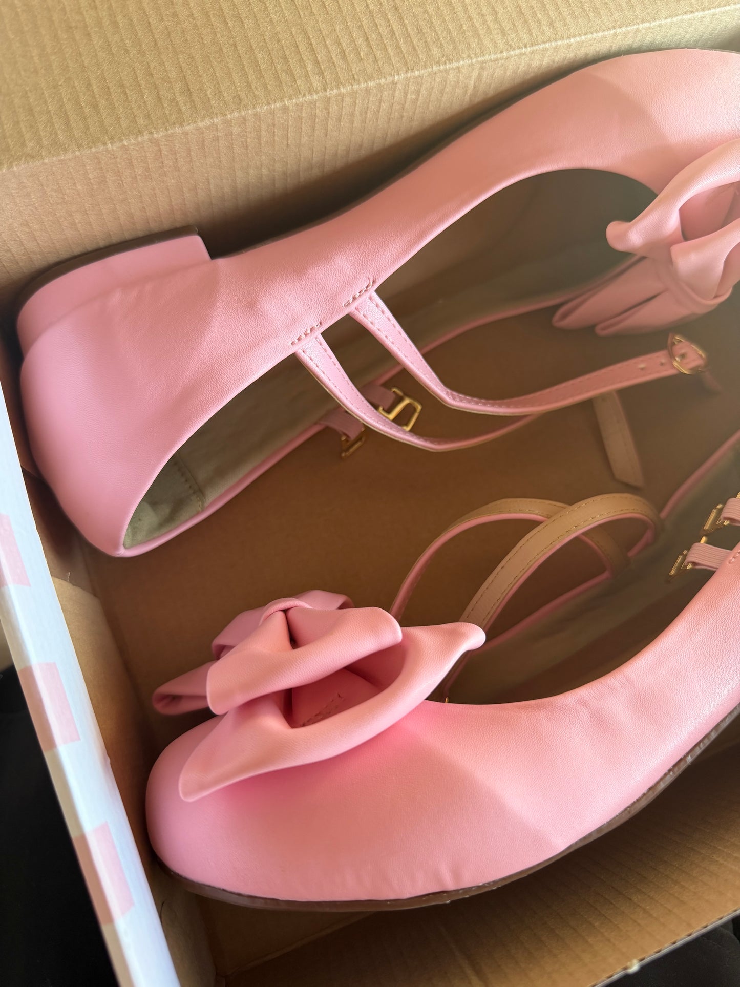 [40BR] [B GRADE]  Mahou Bow Flats- Light Pink