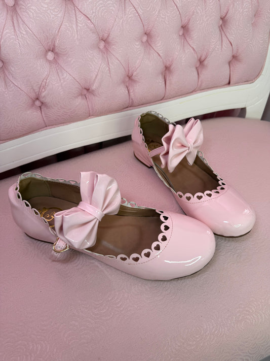 [41BR] [B GRADE] Magical Lovely Bow Flats - Shiny Pearl Pink