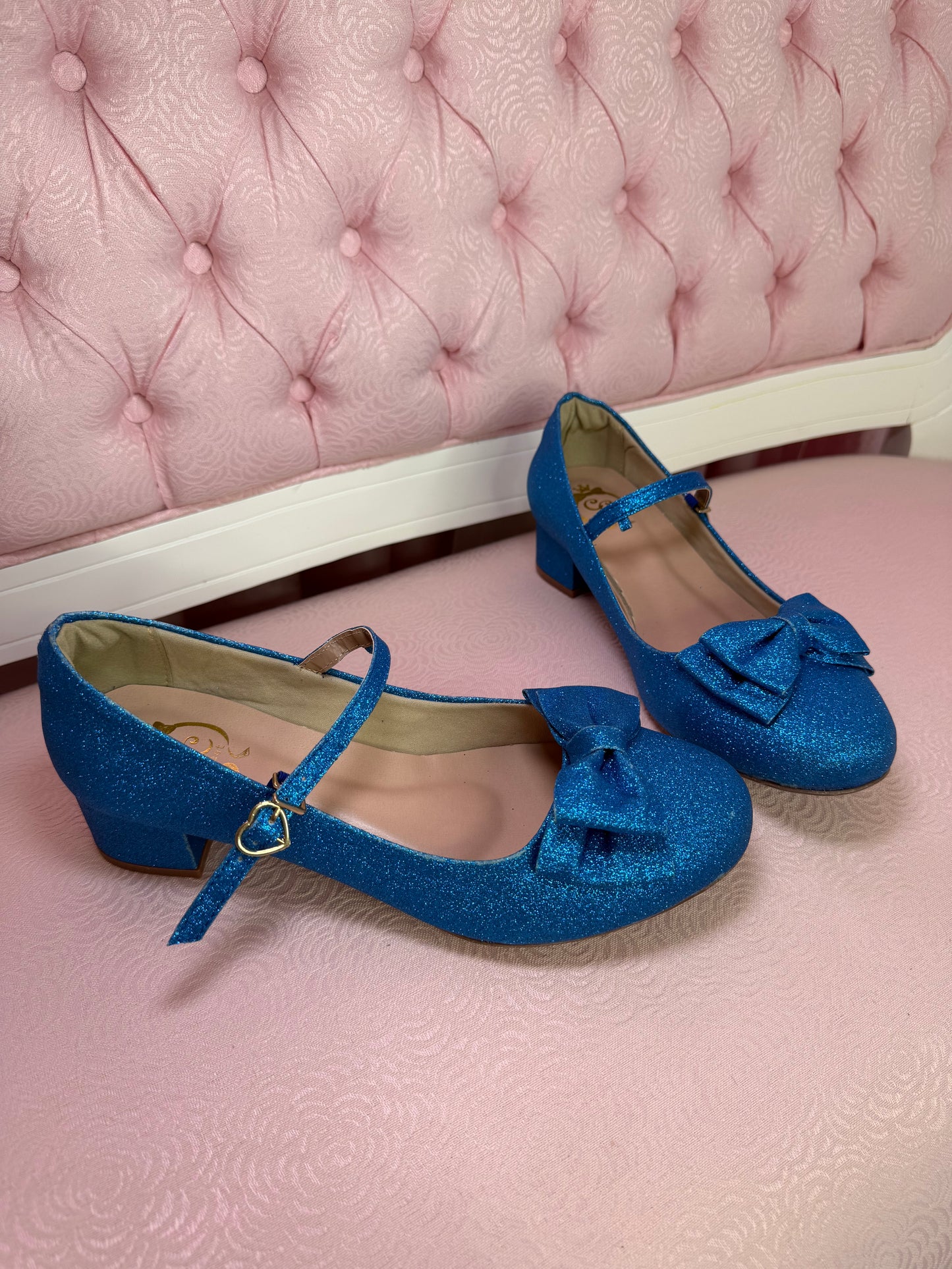 [41BR] [B GRADE] Crystal Twinkle low heel - Royal Blue Glitter