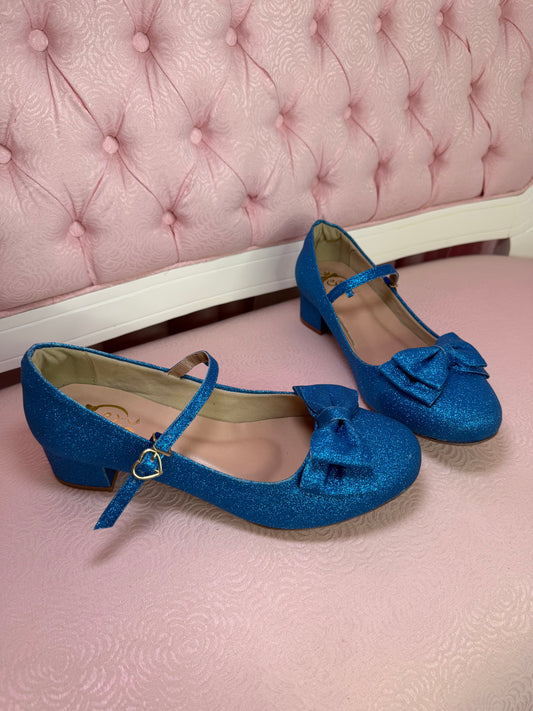 [41BR] [B GRADE] Crystal Twinkle low heel - Royal Blue Glitter