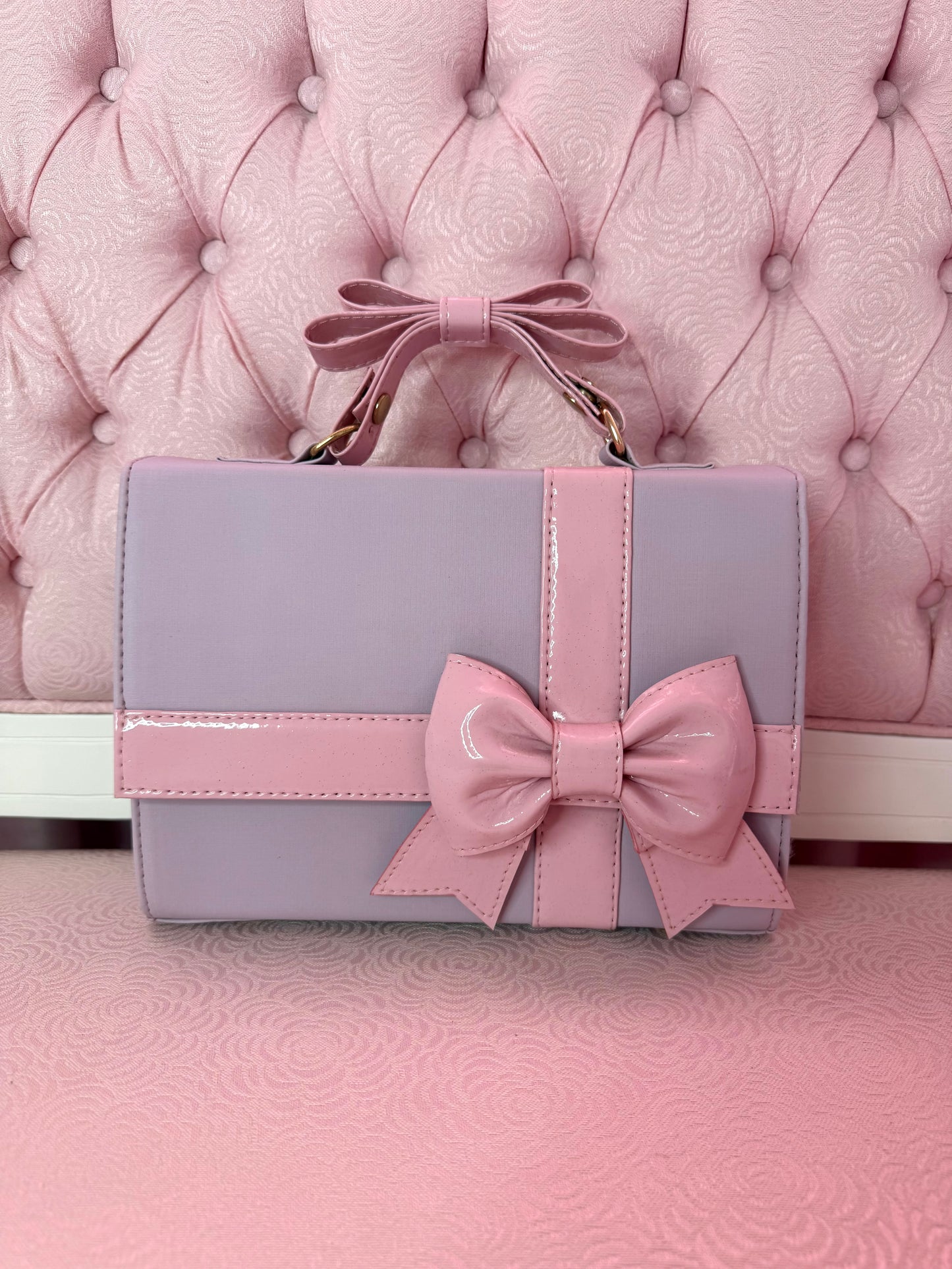 Mini Gift Bag - Lavender x Shiny Light Pink with Glitter