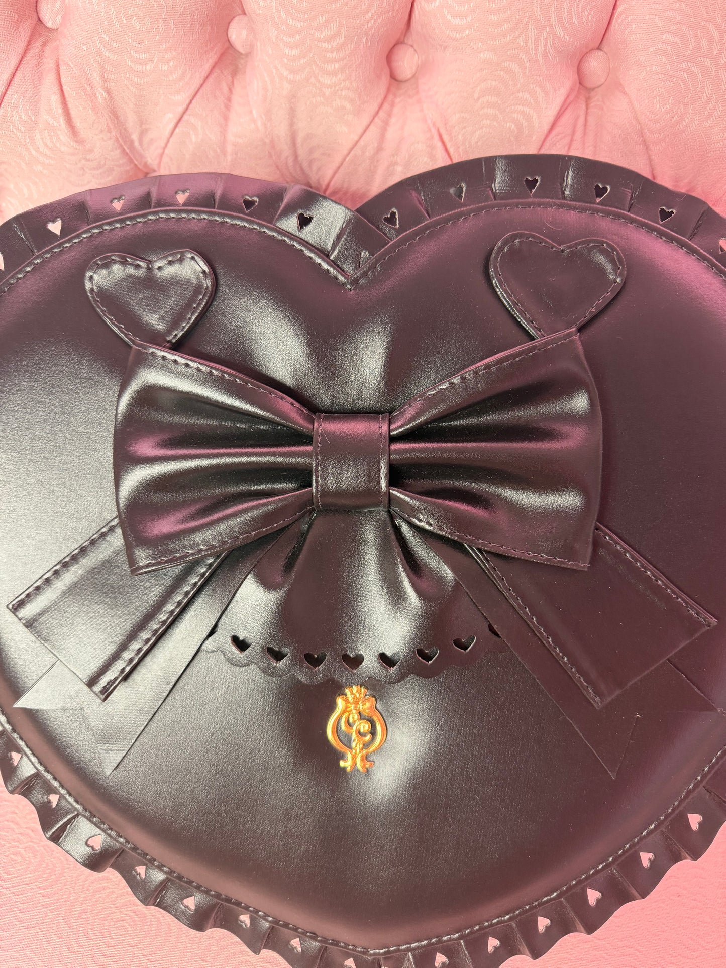 [B GRADE] Bubble Heart Bag - Black