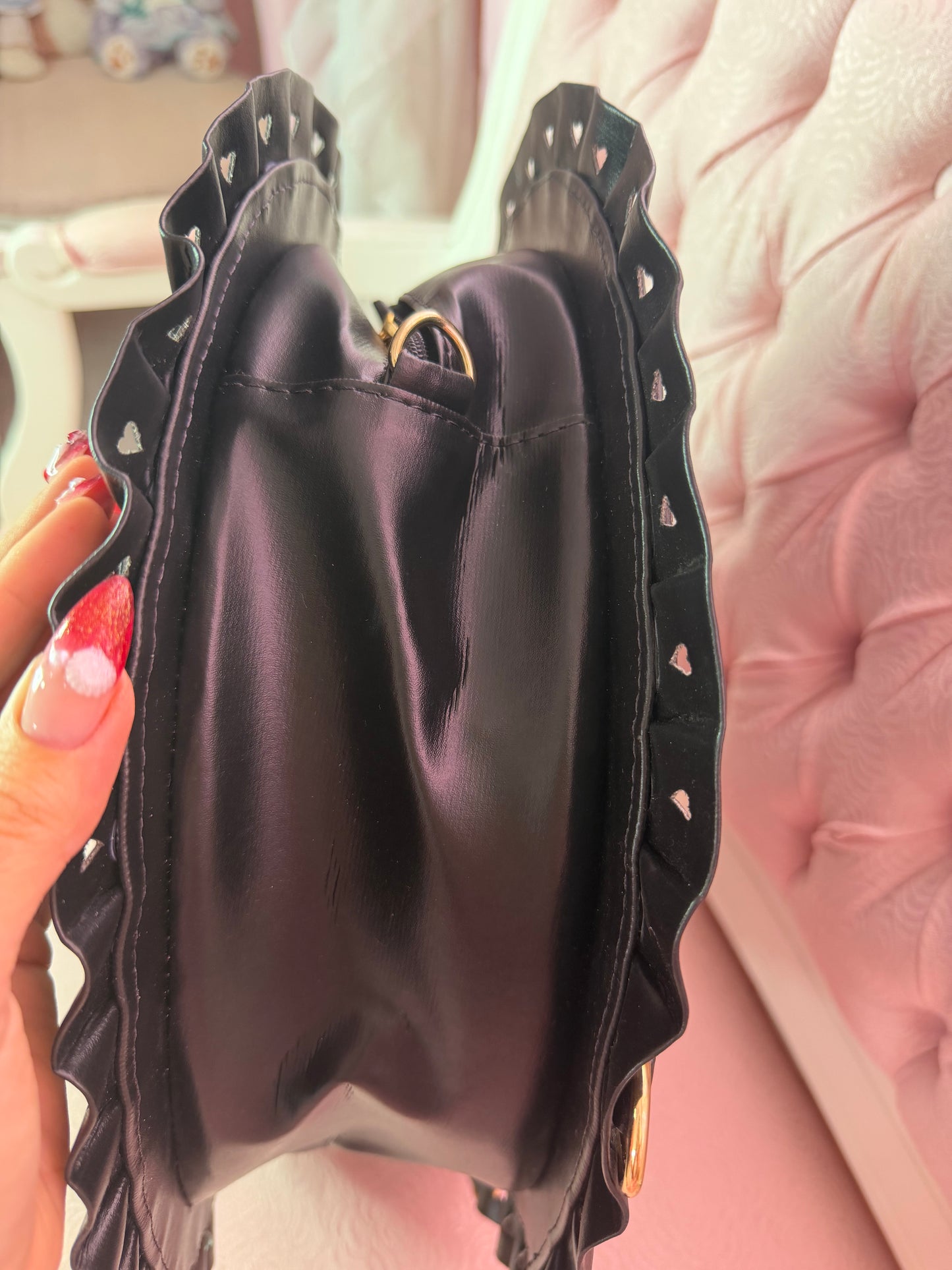 [B GRADE] Bubble Heart Bag - Black