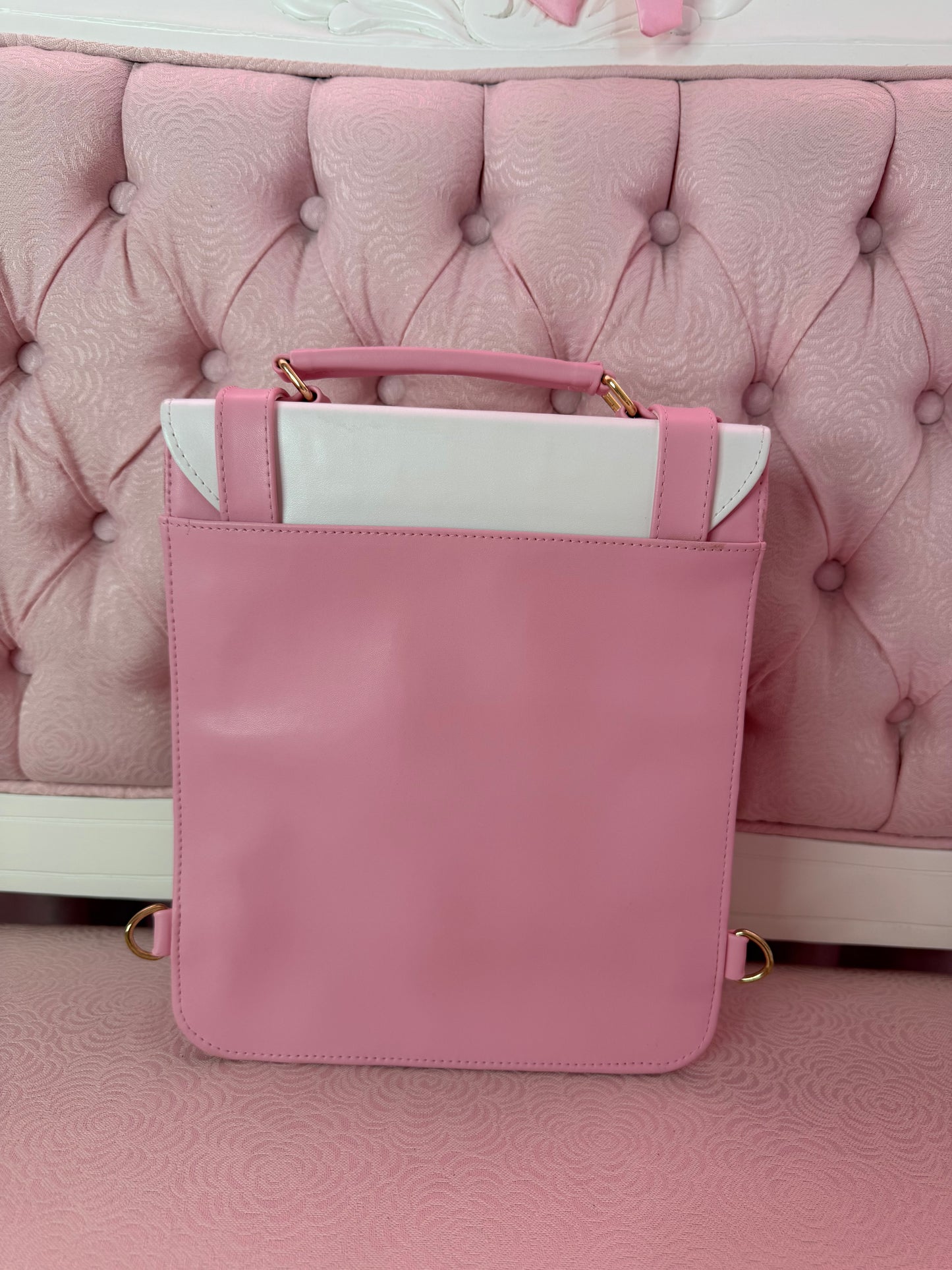 [SAMPLE ]Pop-up Heart Ita Bag - Light Pink x White