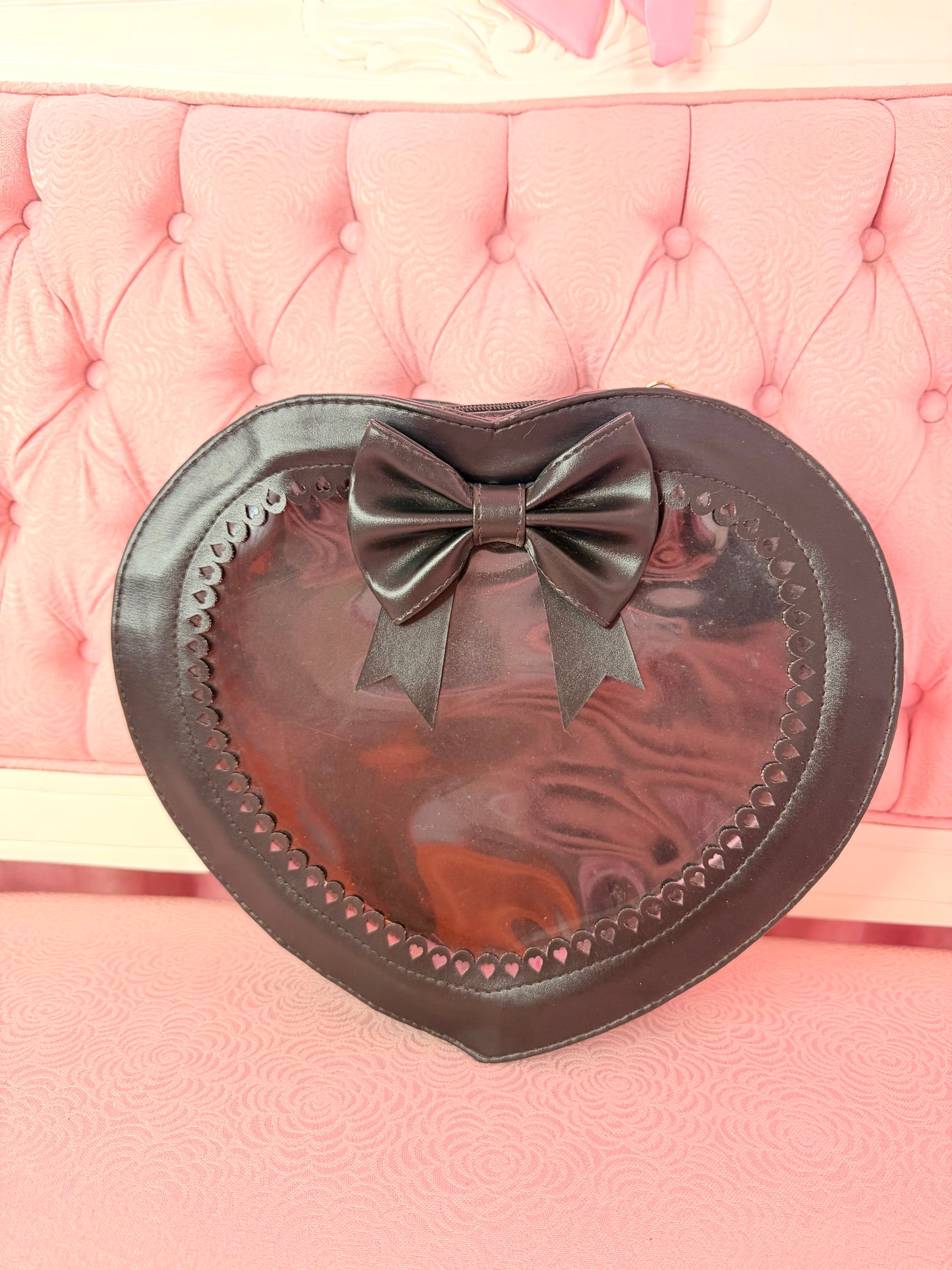 [SAMPLE ] Frilly Lovely Heart Ita Bag no frills version - Black