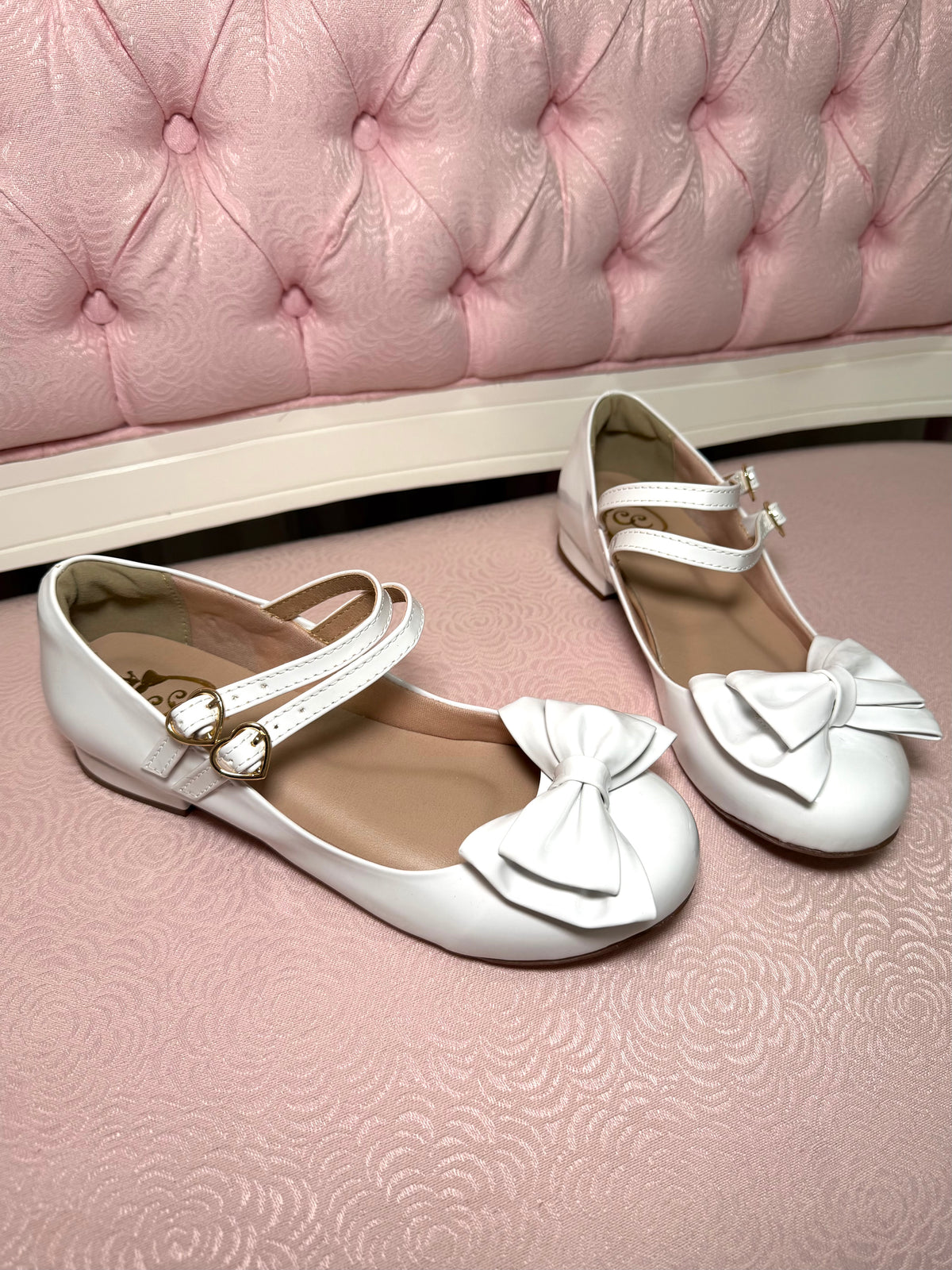[36BR] Mahou Bow Flats - Shiny white