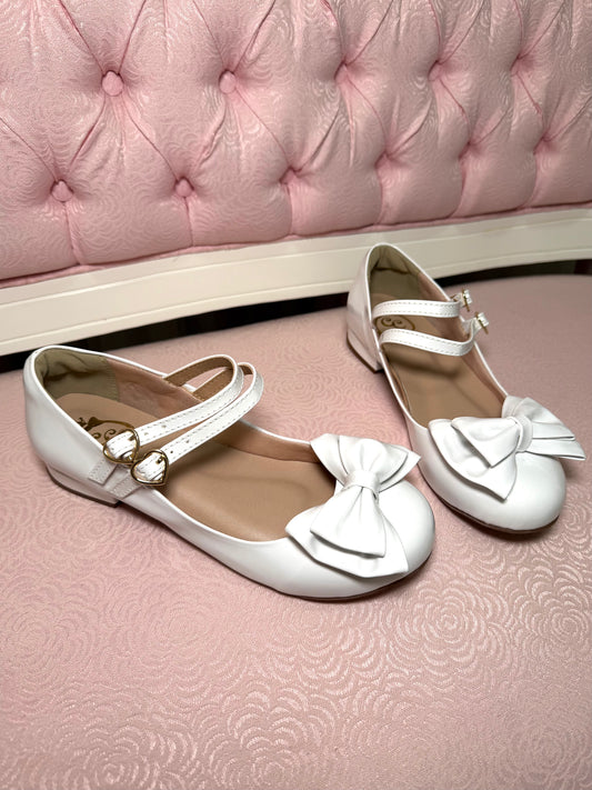 [36BR] Mahou Bow Flats - Shiny white