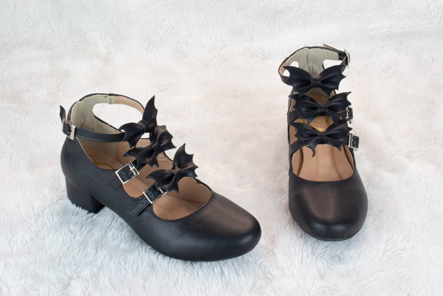 [41BR] Spooky Triple Bat Shoes- Black