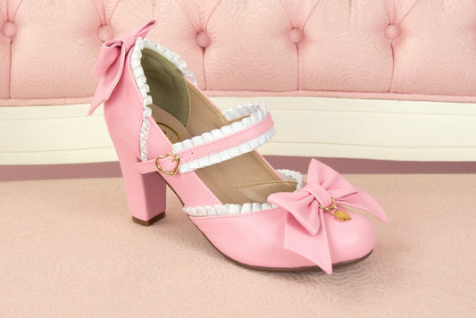 [35BR] Frilly Magical Bow Heels - Light Pink
