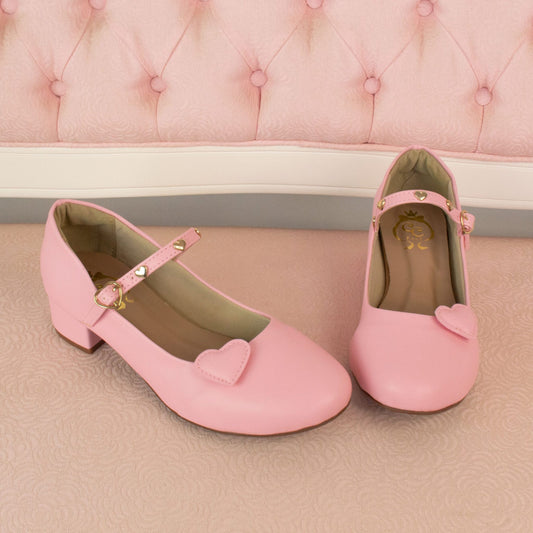 [38BR] Pop-up Heart Shoes - Light Pink
