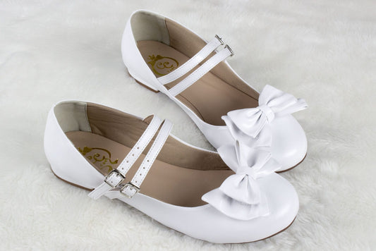 [42BR][B GRADE] Mahou Bow Flats - White