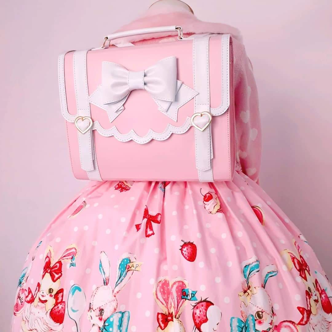 Frilly Academy 3way Bag - Pink with White