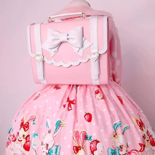 Frilly Academy 3way Bag - Pink with White