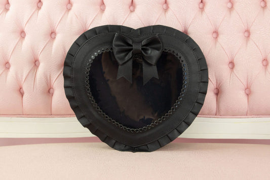 Frilly Lovely Heart Ita Bag - Black